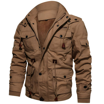 Joris | Heren Militair Jack | Warm met Fleece Gevoerde Capuchon en Meerdere Zak Rain jacket Esto Moda