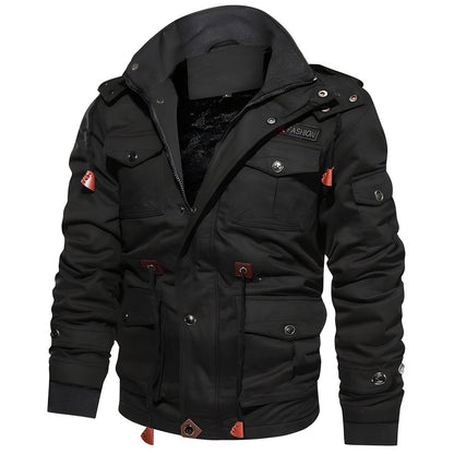 Joris | Heren Militair Jack | Warm met Fleece Gevoerde Capuchon en Meerdere Zak Rain jacket Esto Moda