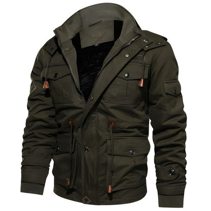 Joris | Heren Militair Jack | Warm met Fleece Gevoerde Capuchon en Meerdere Zak Rain jacket Esto Moda