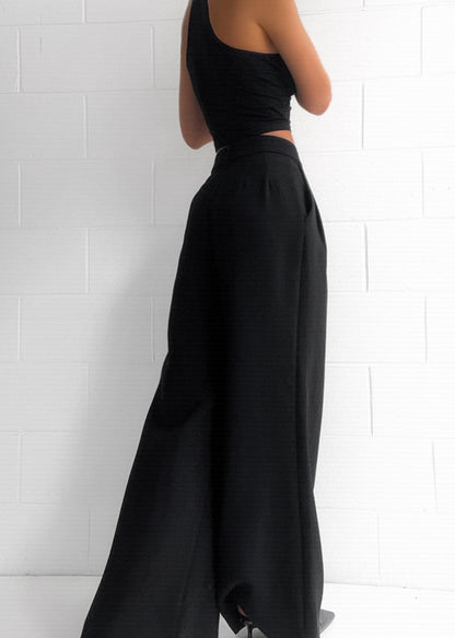 Lisa | Palazzo Pantalon Dames | Hoge Taille Luxe Crepe Broek Pantalon Esto Moda