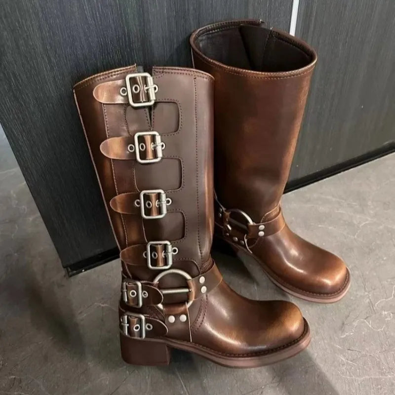 Malu | Dames Stoere Zwarte Biker Laarzen | Antislip en Comfortabel Boots Esto Moda