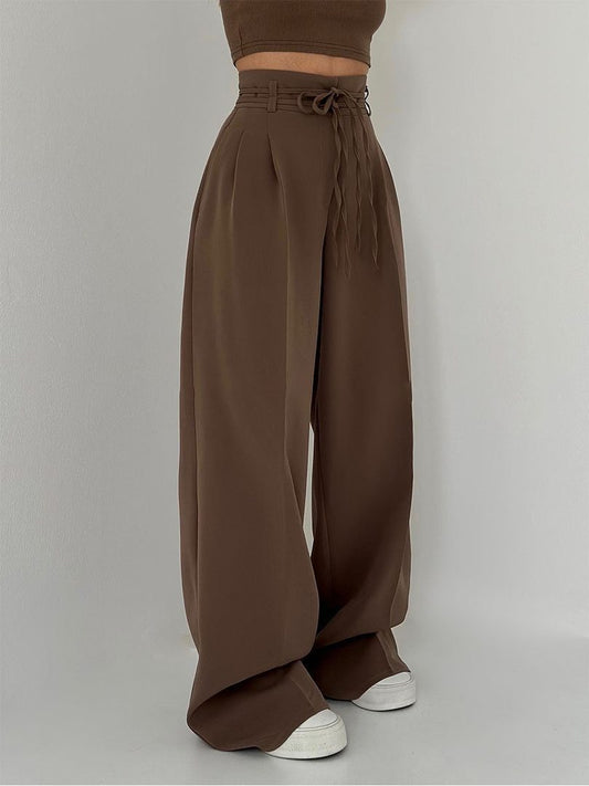Margy | Dames Hoog Getailleerde Joggingbroek | Wijde Pijpen Stretchbroek Joggingbroeken Esto Moda