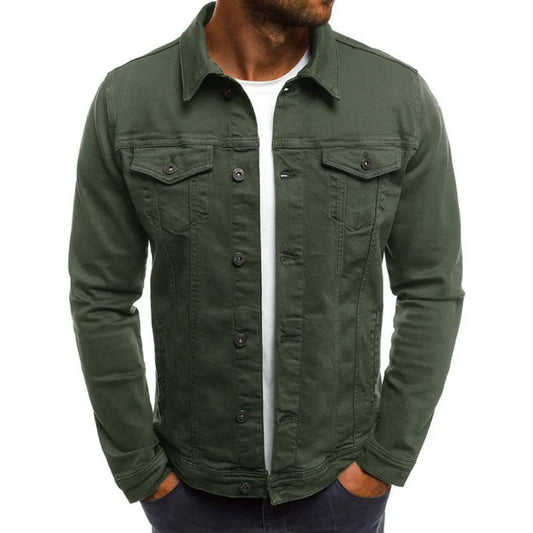 Mark | Heren Casual Spijkerjack | Tijdloos en Comfortabel , Jacket , Leger groen , Esto Moda