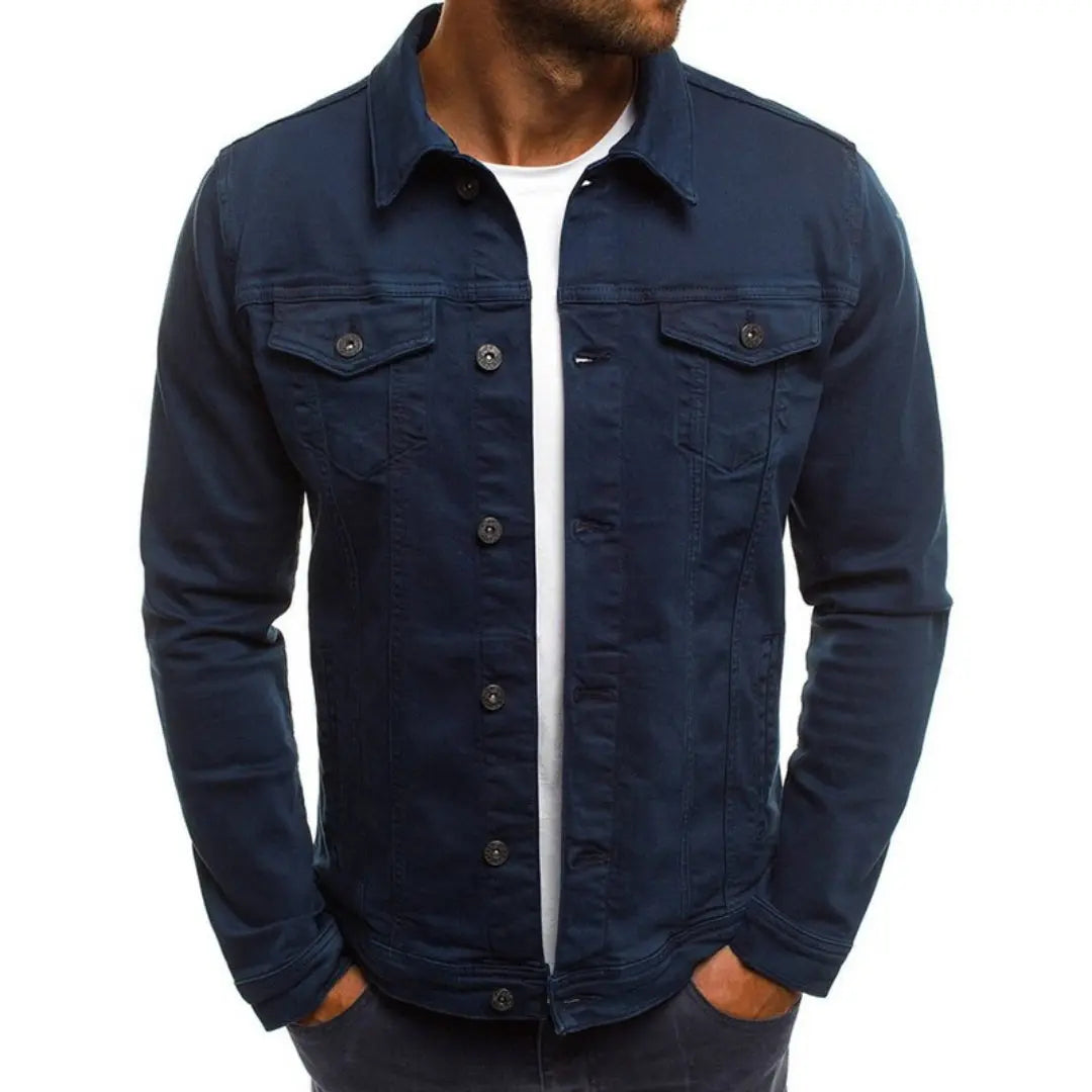 Mark | Heren Casual Spijkerjack | Tijdloos en Comfortabel , Jacket , Marine blauw , Esto Moda