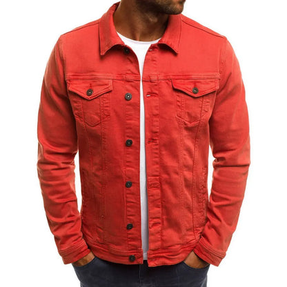 Mark | Heren Casual Spijkerjack | Tijdloos en Comfortabel , Jacket , Oranje , Esto Moda