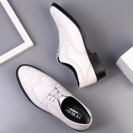 Mark | Heren Klassieke Oxford Schoenen | Brogue Detail Elegantie , Heren Dresschoenen , Wit , Esto Moda