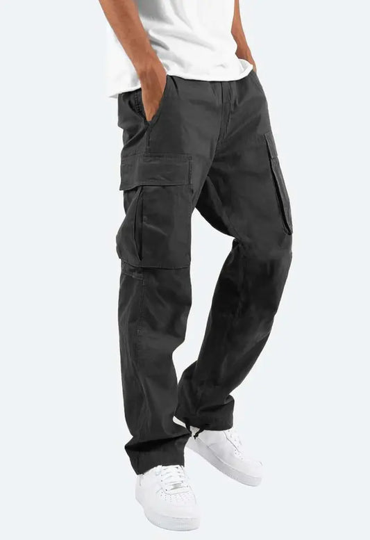 Mark | Heren Relaxte Pasvorm Cargo Broeken | Met Utility Pockets , Cargo Pants , Zwart , Esto Moda
