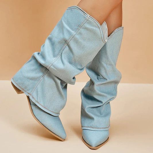 Miley | Dames Trendy Denim Laarzen | Comfortabel en Veelzijdig Boots Esto Moda