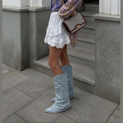 Miley | Dames Trendy Denim Laarzen | Comfortabel en Veelzijdig Boots Esto Moda