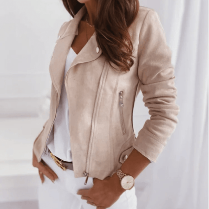 Sophie | Dames Chique Suède Jas | Met Ritssluiting en Diverse Kleuren Short jacket Esto Moda