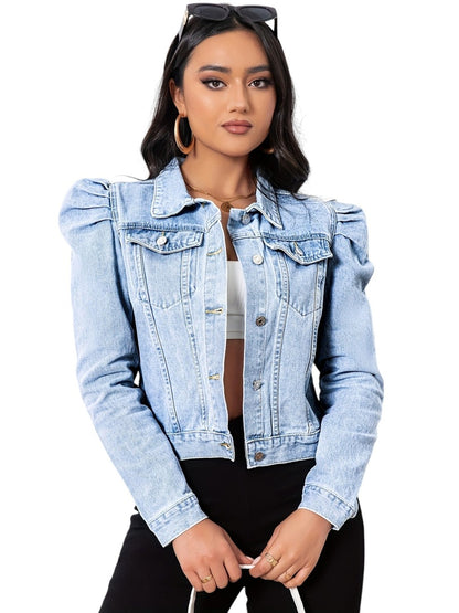 Sophie | Dames Cropped Spijkerjasje | Elegant Knoopdetail en Tijdloos Denim Short jacket Esto Moda