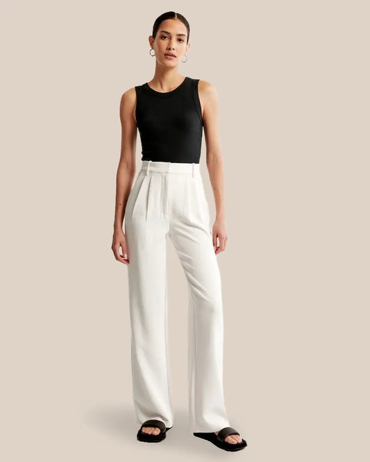 Sophie | Dames Hoge Taille Pantalon | Wijde Broek Pantalon Esto Moda