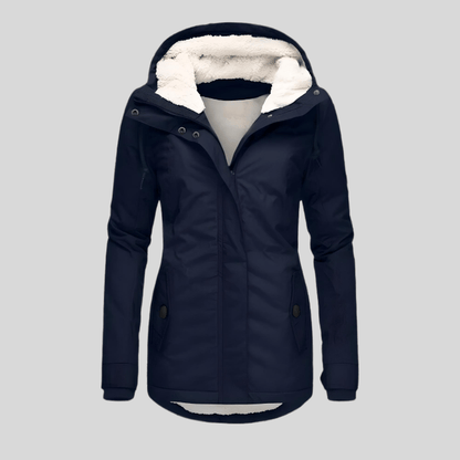 Sophie | Dames Lange Wasserdichte Winterjacke | Met Kapuze en Fleece Futter Winter jacket Esto Moda