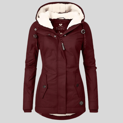 Sophie | Dames Lange Wasserdichte Winterjacke | Met Kapuze en Fleece Futter Winter jacket Esto Moda