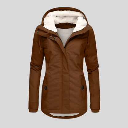 Sophie | Dames Lange Wasserdichte Winterjacke | Met Kapuze en Fleece Futter Winter jacket Esto Moda