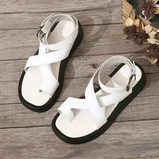 Sophie | Dames Kriskras Platform Sandalen | Stijlvol en Comfortabel , Sandal , Wit , Esto Moda