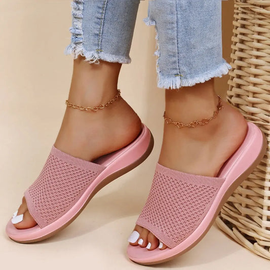 Sophie | Dames Orthopedische Sandalen | Lichtgewicht en Comfortabele Instappers , Sandal , Roze , Esto Moda