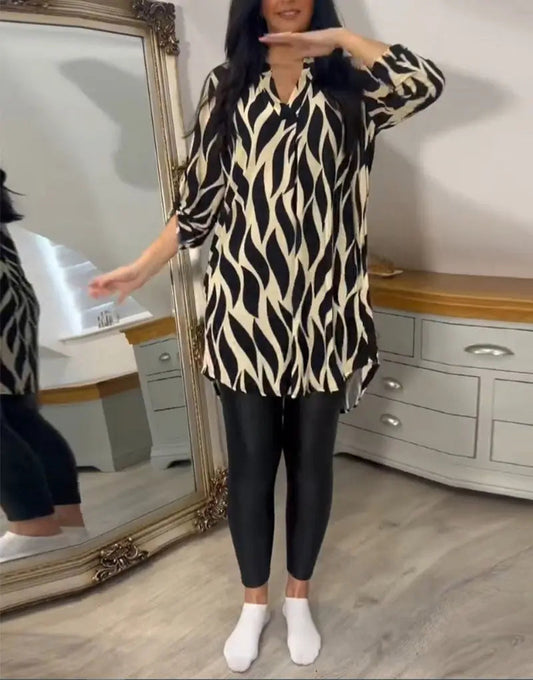 Sophie | Damesblouse Lange Mouw | Ademend en Comfortabel V-Hals 0