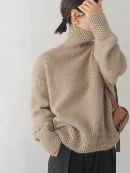 Sophie | Dames Kasjmier Coltrui | Elegante Rollkragenpullover in Grijs 2