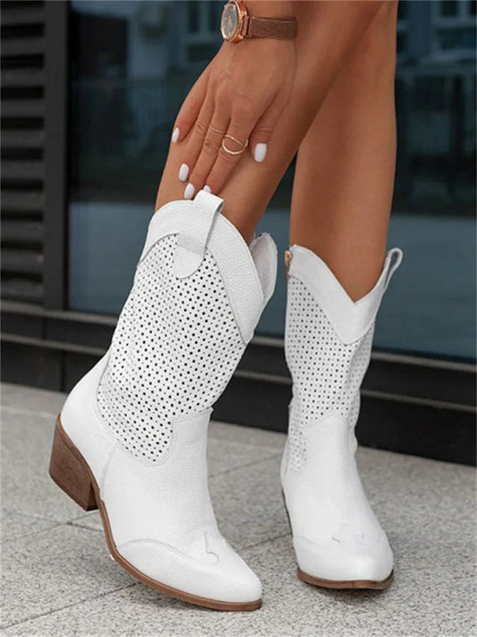 Susanne | Dames Ademende Cowboylaarzen | Met Rits in Verschillende Kleuren Boots Esto Moda