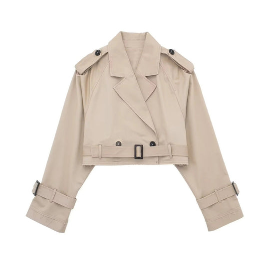 Tess | Korte Trenchcoat Dames | Lichtgewicht en Tijdloos Zwart Short jacket Esto Moda