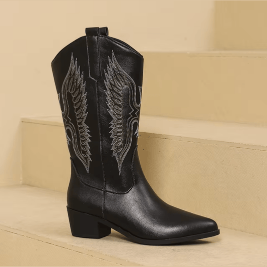Texas | Dames Luxe Cowboylaarzen | Comfortabel Imitatie-Suède Boots Esto Moda