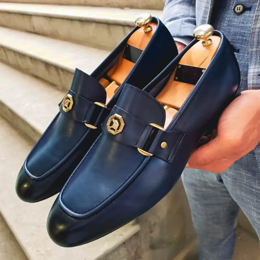 Thomas | Heren Elegante Zwarte Loafers | Comfortabel en Stijlvol , Man Loafer , Blauw , Esto Moda