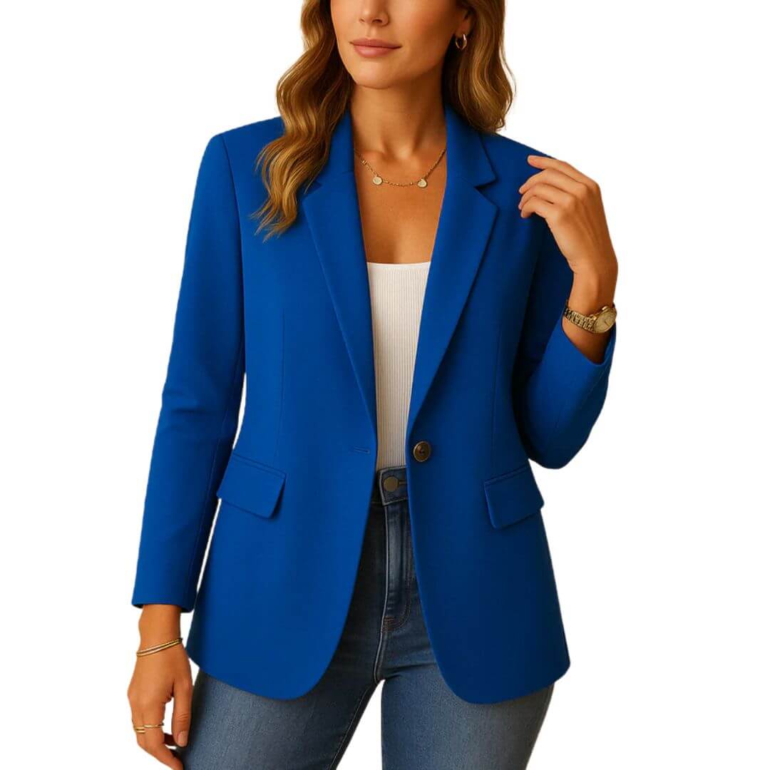 Anouk blazer dames getailleerde pasvorm met modern en elegant blauw
