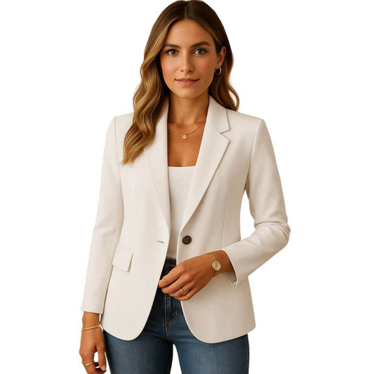 Anouk blazer dames met getailleerde pasvorm en elegante stijl wit
