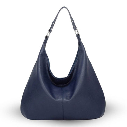 Chantal vegan leren tas, moderne schoudertas dames in blauw