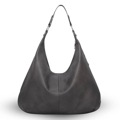 Chantal vegan leren tas, elegante schoudertas dames in grijs