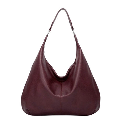 Chantal vegan leren tas, opvallende schoudertas dames in rood